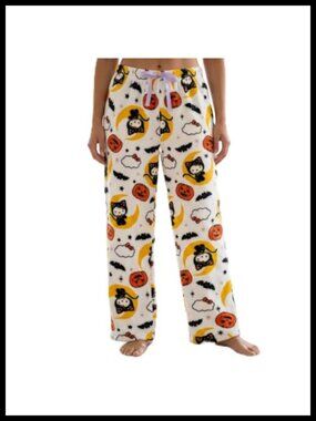 Hello Kitty Fleece Pajama Pants Fuzzy Plush Lounge Bottoms Drawstring
